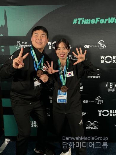 왼쪽부터 주태웅, 임애지 선수