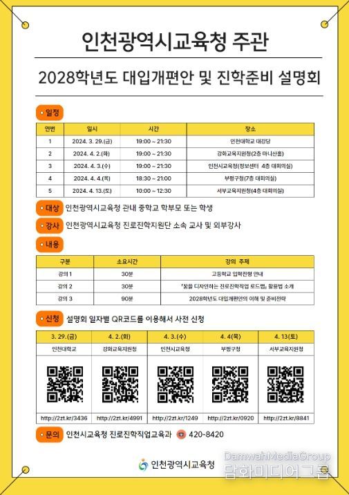 2028 대입개편안 권역별 설명회 포스터