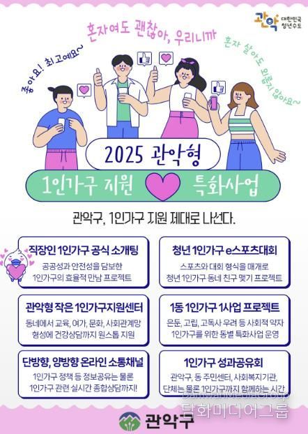 2025 관악형 1인가구 지원 특화사업 홍보 포스터