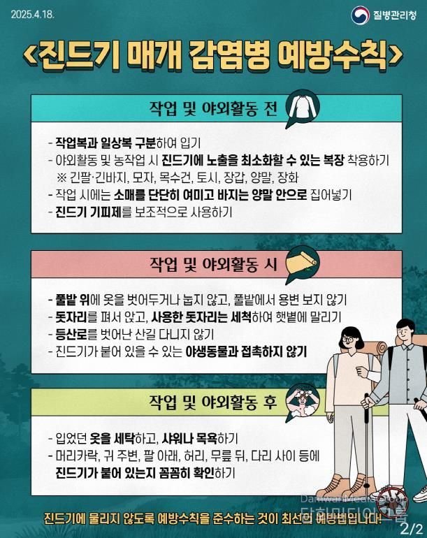 평택시, 추석 연휴 성묘와 벌초 등 야외 활동 시 진드기매개감염병 예방수칙 준수 당부