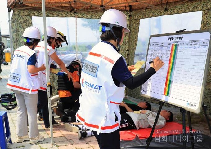 2025년 화랑훈련 평택지제역 통합 방호 훈련에서 신속대응반의 활동 모습