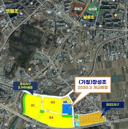 충북교육청, 청주장성지구에 초등학교 신설된다 위치도