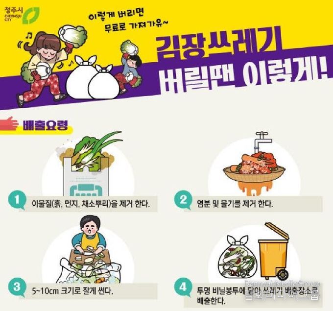 청주시, 김장 쓰레기 무료 수거… 12월 20일까지