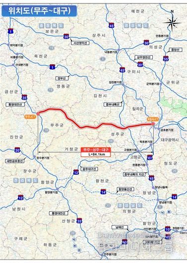 무주-대구 고속도로 위치도