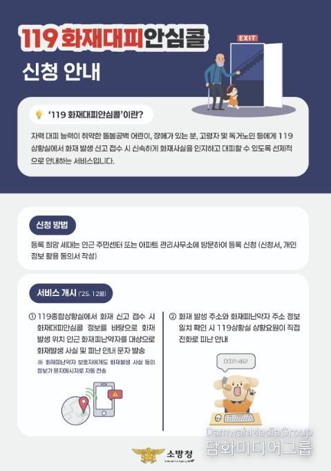 서산소방서, ‘119화재대피안심콜‘로 안전 사각지대 해소 나선다