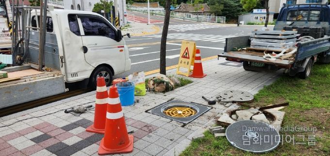 동구 일산해수욕장 일대에 설치한 추락방지용 맨홀