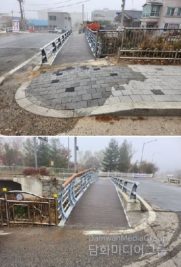 평창군, 진부면 면외동천(면외동 2교) 인도교 설치 공사 완료