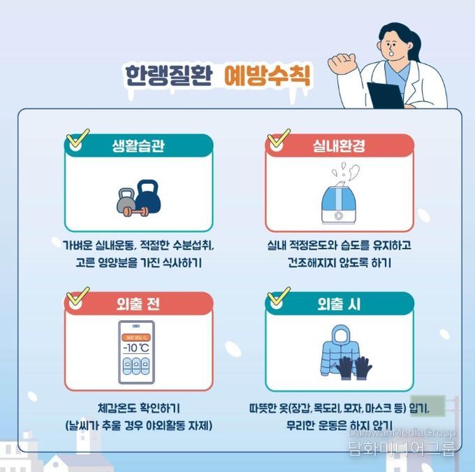 1. 질병관리청 한랭질환 예방수칙 홍보문.