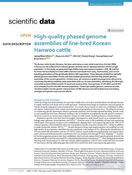 Scientific Data 게재 논문