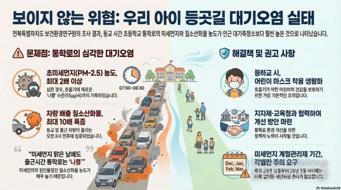 초등학교 통학로 미세먼지 실태