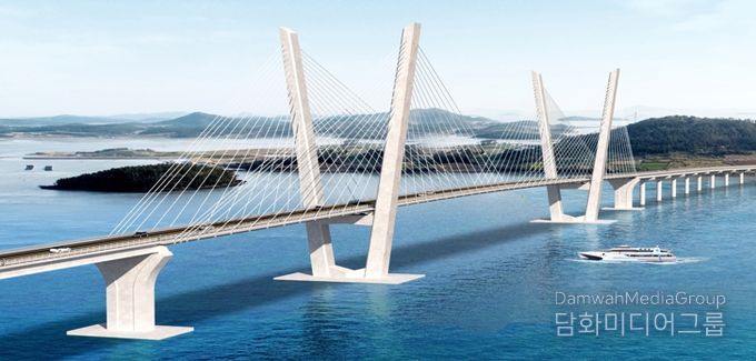 장산~자라 연도교 조감도