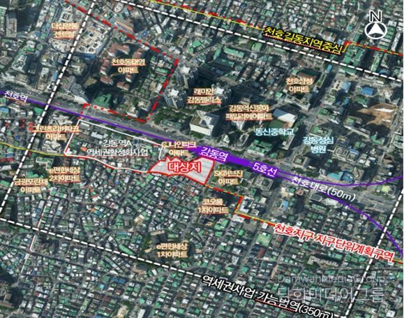 위치도(강동구 성내동 179번지 일대)