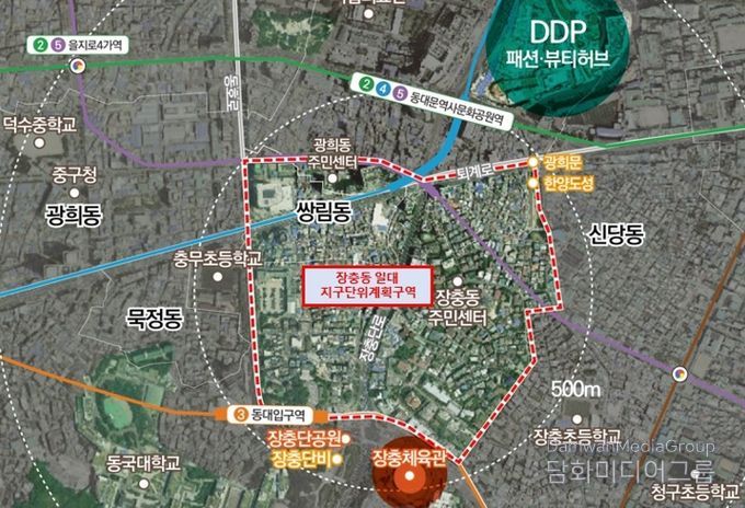 장충동 지구단위계획구역 위치도