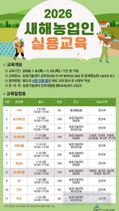 새해 영농설계, 세종시농기센터에서 배워요