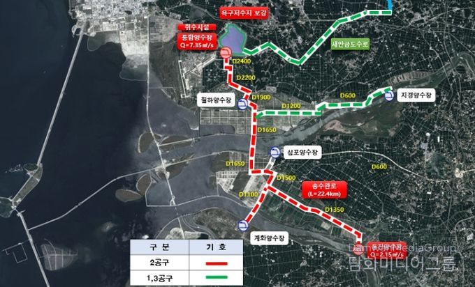 새만금 농업용수 공급사업 1단계(2공구) 위치