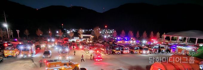 전북소방, 전남 광양 산불 국가동원령에 펌프차 등 총 11대 긴급 투입