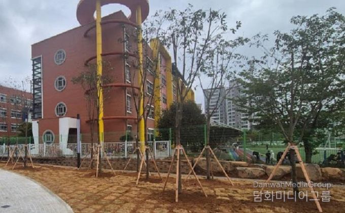 지난해 낙안 나무은행에서 관리하던 가시나무를 왕지어린이공원에 이식했다