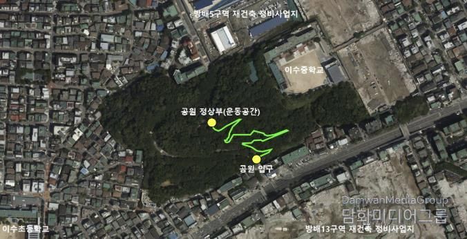 도구머리근린공원 무장애숲길 노선도