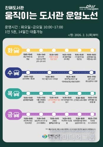 창원시 진해도서관, ‘움직이는 도서관’ 남문지구 노선 확대 운영