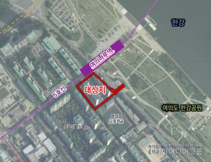 여의도 목화아파트 재건축 정비사업 위치도