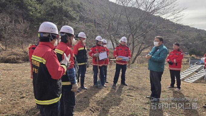 영농부산물 파쇄단 현지점검 산불진화대원 격려