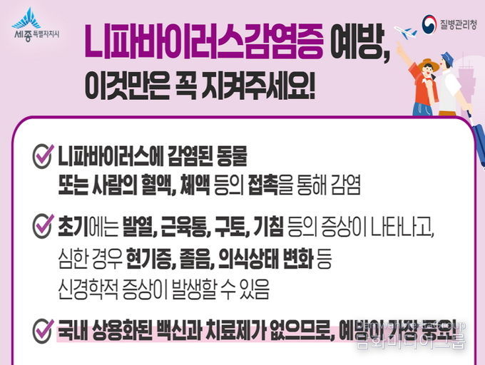 세종시, 니파바이러스 감염 급증…해외여행 주의보