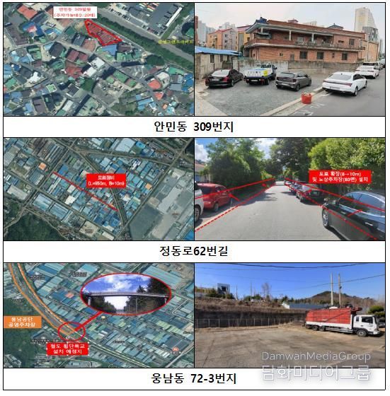 공영주차장 위치도 및 현장사진