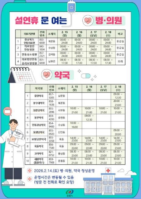 안동시, 설 연휴 응급진료체계 운영