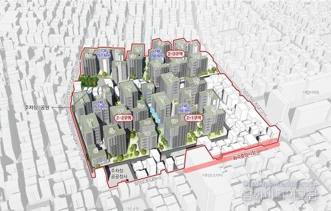 강서구 화곡1동 354번지 일대 모아타운 정비 후 조감도(예시도)