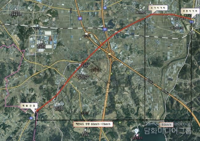 제한속도 상향 위치도