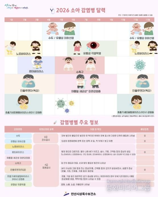 '2026년도 소아감염병 예방달력' 디지털 홍보자료