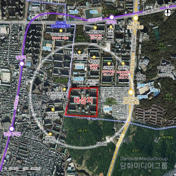 위치도 (강동구 명일동 257번지 일대)