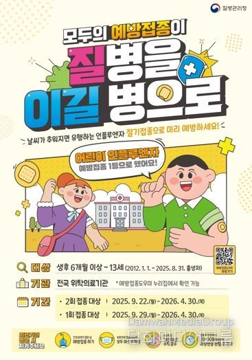 인플루엔자 예방접종 안내 포스터