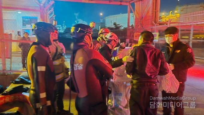 온산항내 해상추락 익수자 2명 골든타임 확보 긴급구조