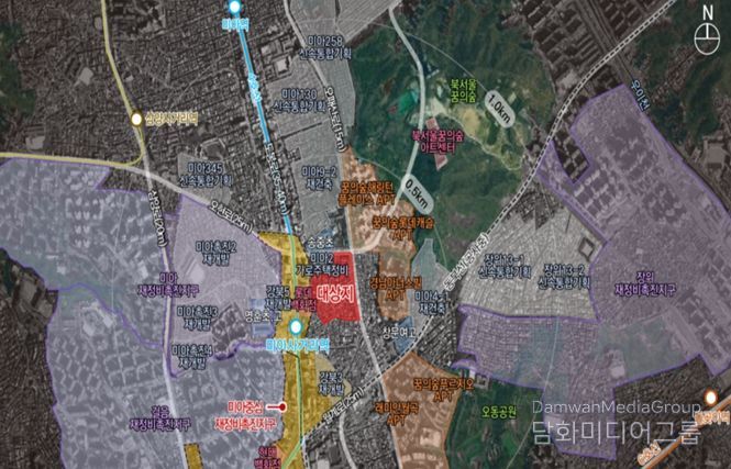 위치도(강북구 미아동 75 일대)