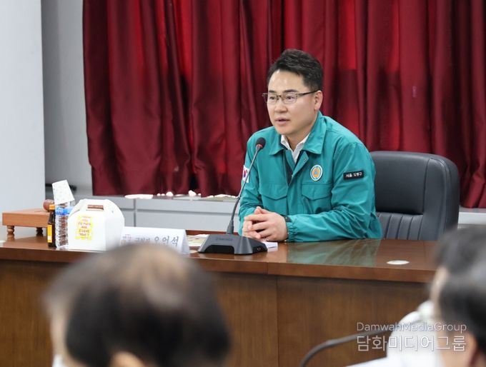 오언석 도봉구청장이 지난 3월 18일 ‘제7기 도봉구 인권위원회’ 위촉식에서 발언하고 있다