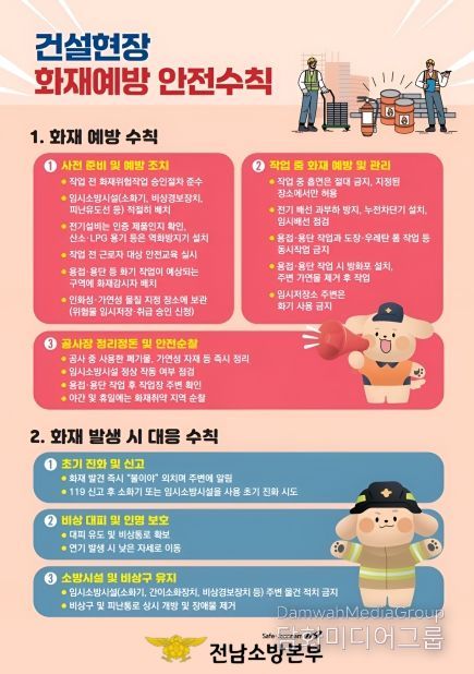 건설현장 화재, 사전 예방이 답이다..해남소방서 안전수칙 집중 홍보